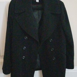 PRESTON &YORK BLACK WOOL PEACOAT